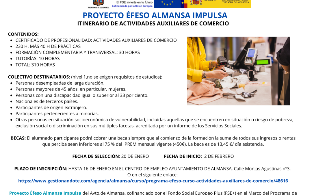 CURSO ACTIVIDADES AUXILIARES DE COMERCIO