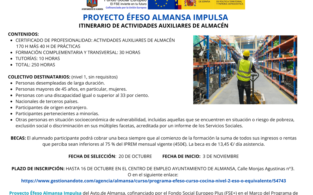 CURSO «ACTIVIDADES AUXILIARES DE ALMACÉN»